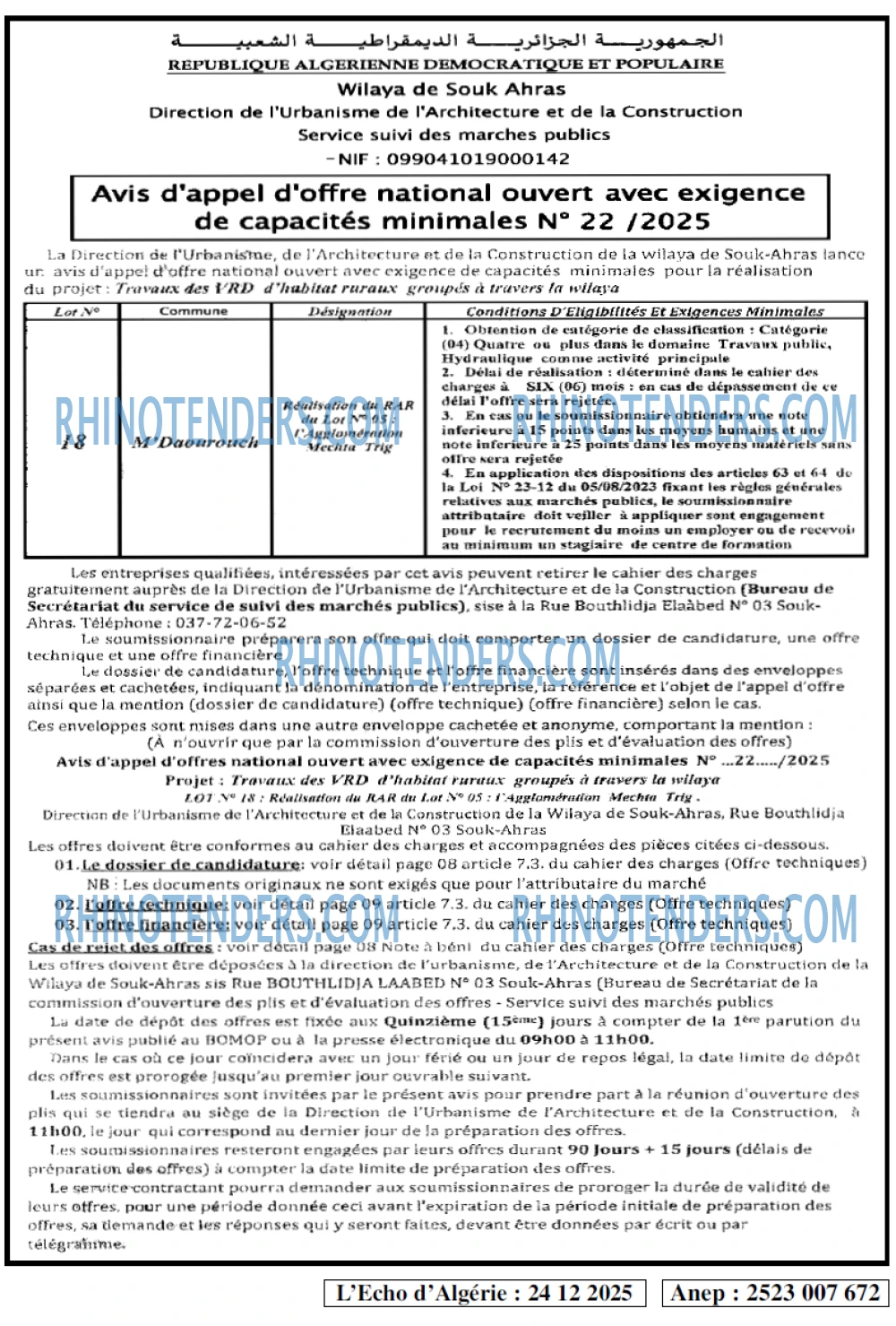 L'ECHO D'ALGERIE
