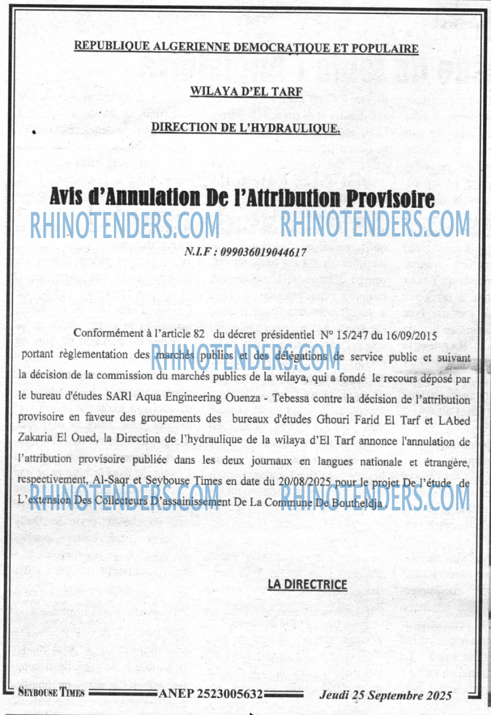 SEYBOUSSE TIMES