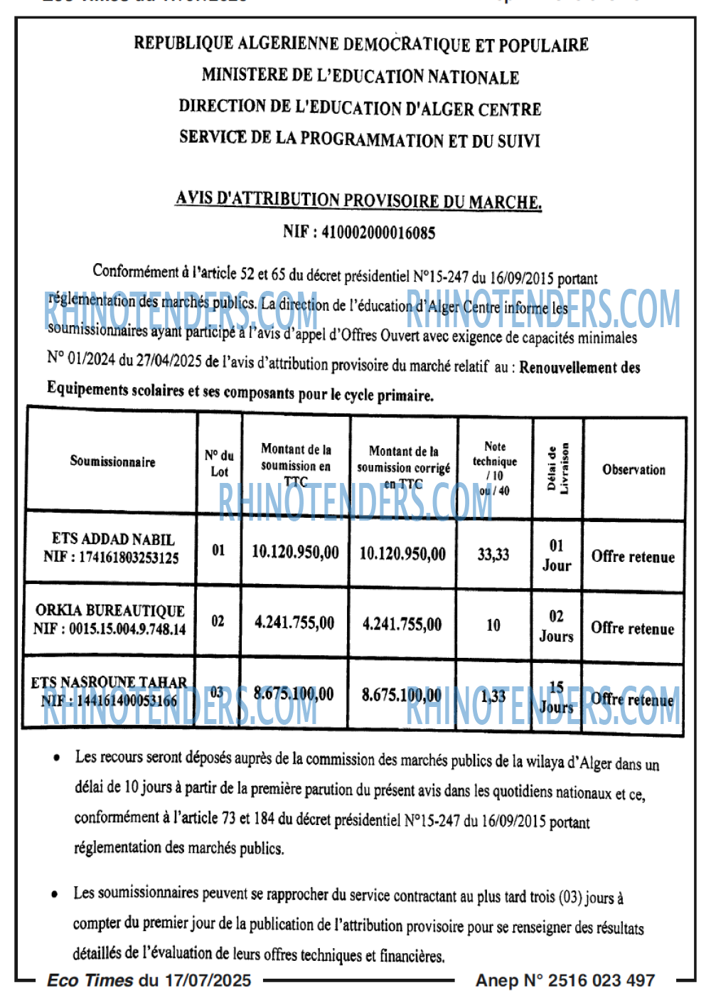 SEYBOUSSE TIMES