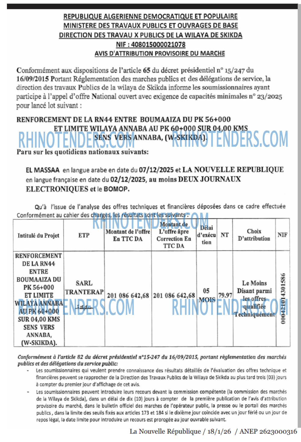 NOUVELLE REPUBLIQUE