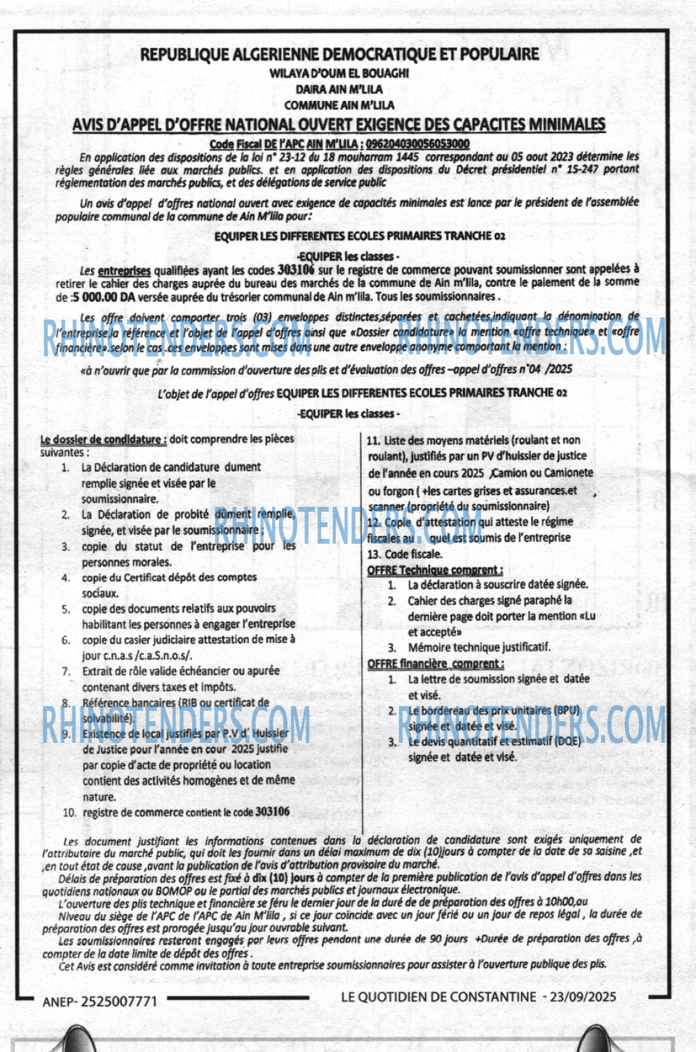 LE QUOTIDIEN DE CONSTANTINE