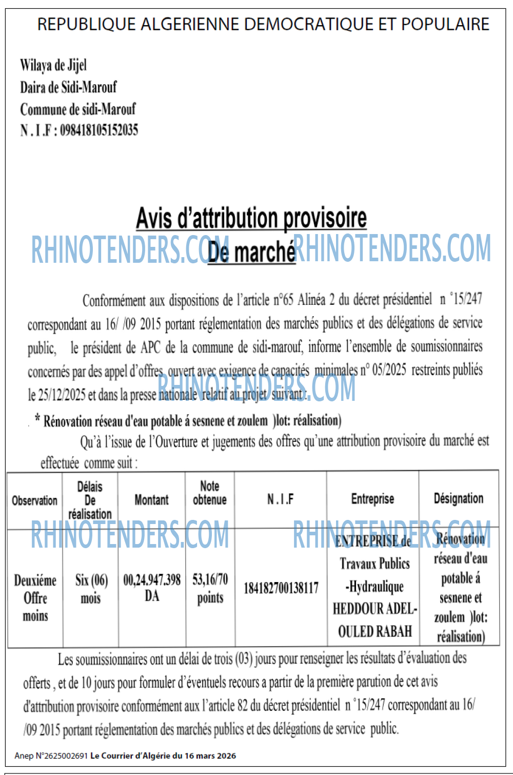 Le Courrier d'Algerie