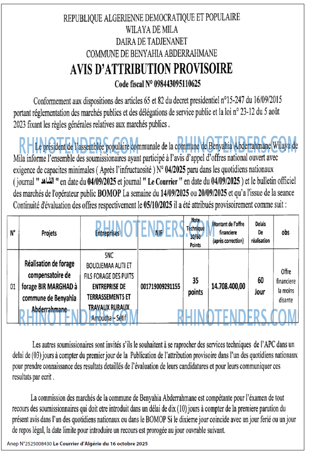 Le Courrier d'Algerie