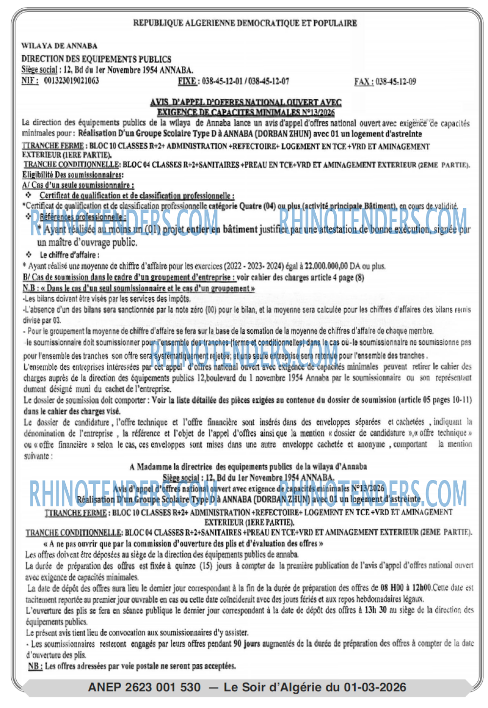 LE SOIR D'ALGERIE