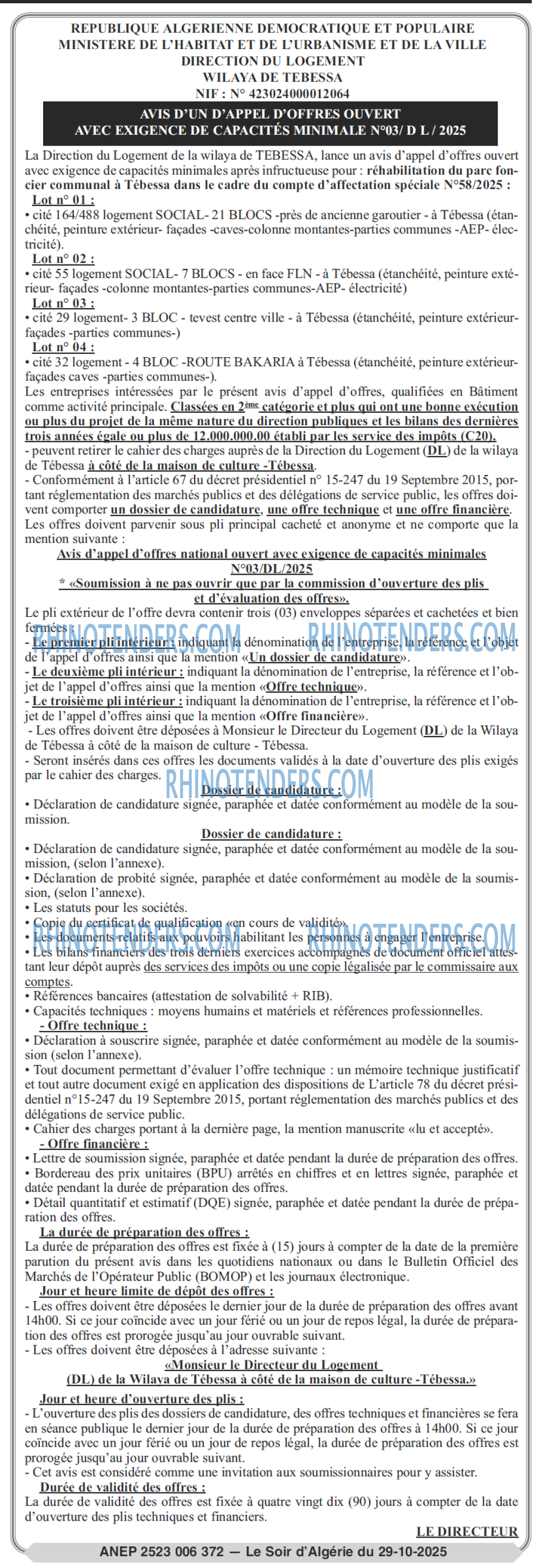 LE SOIR D'ALGERIE