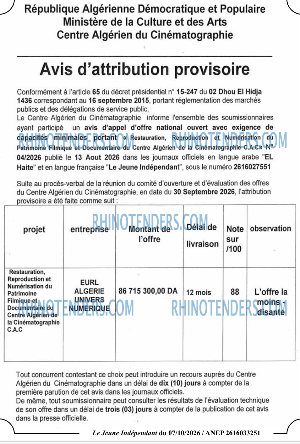 Le jeune indépendant