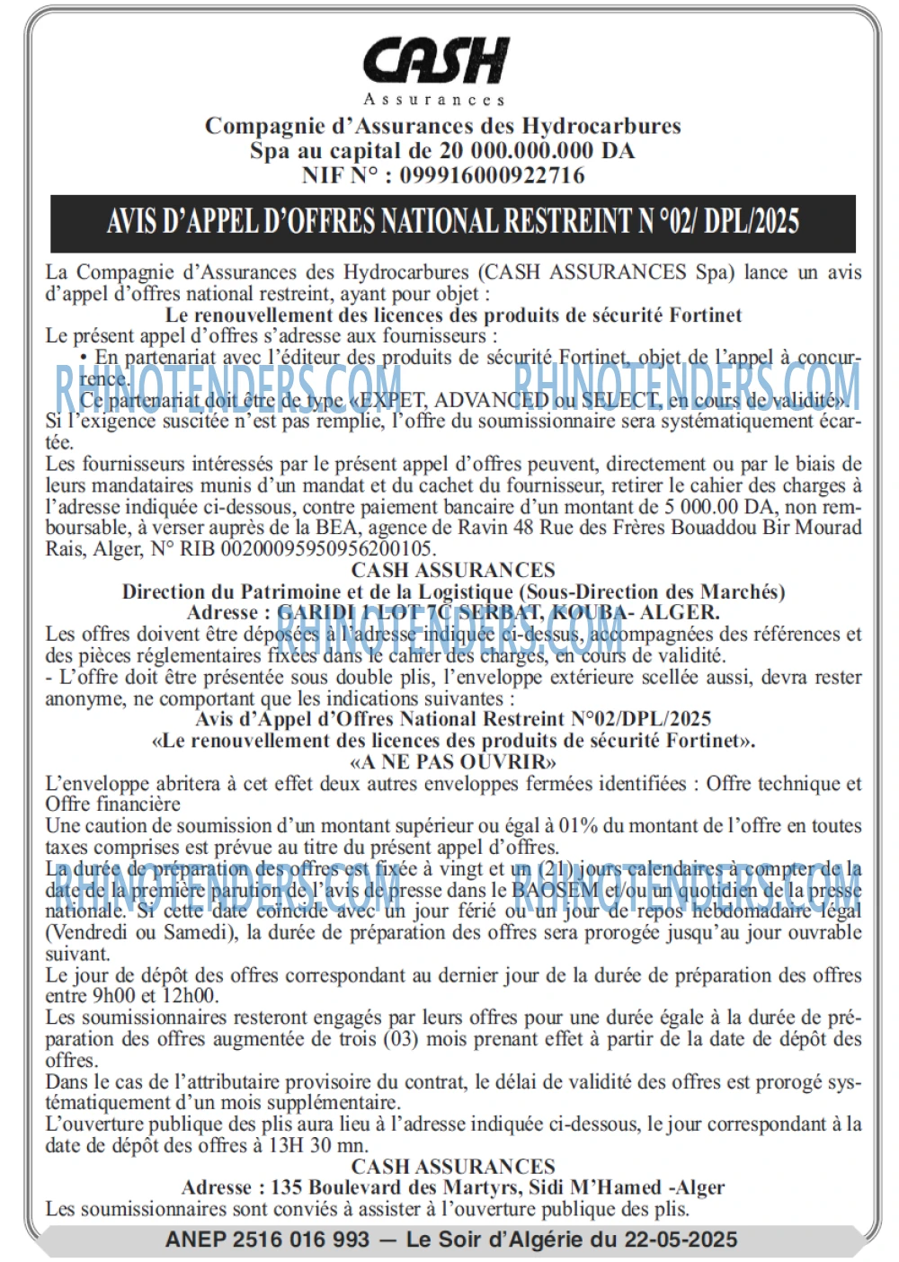 LE SOIR D'ALGERIE