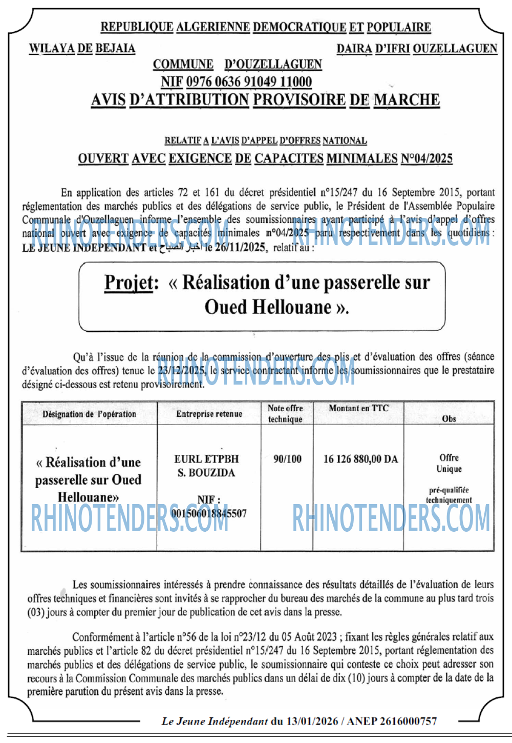 Le jeune indépendant
