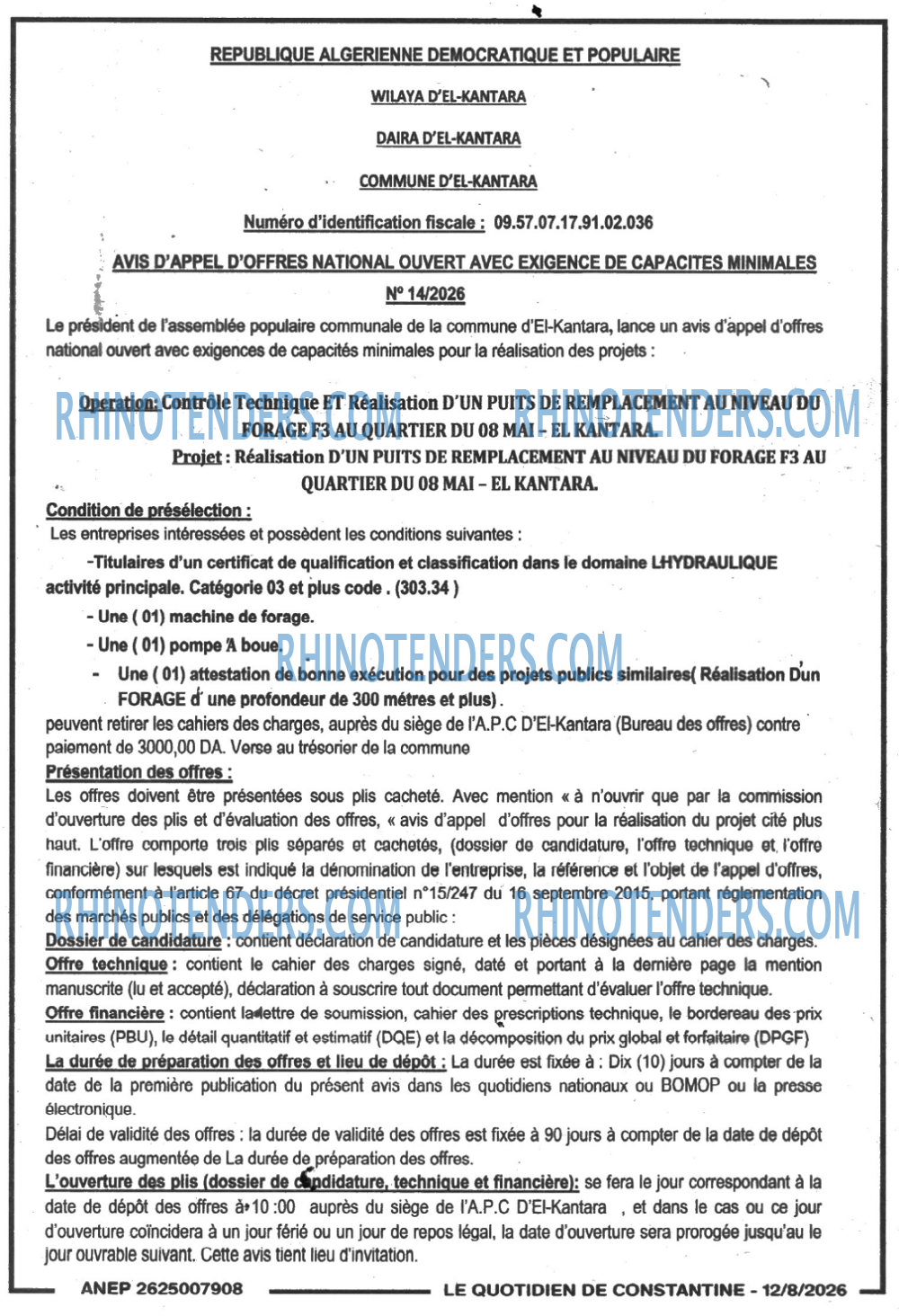 LE QUOTIDIEN DE CONSTANTINE