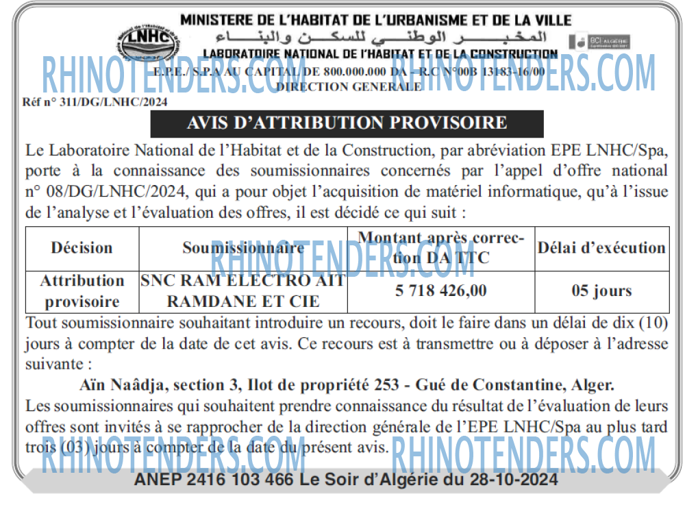 LE SOIR D'ALGERIE