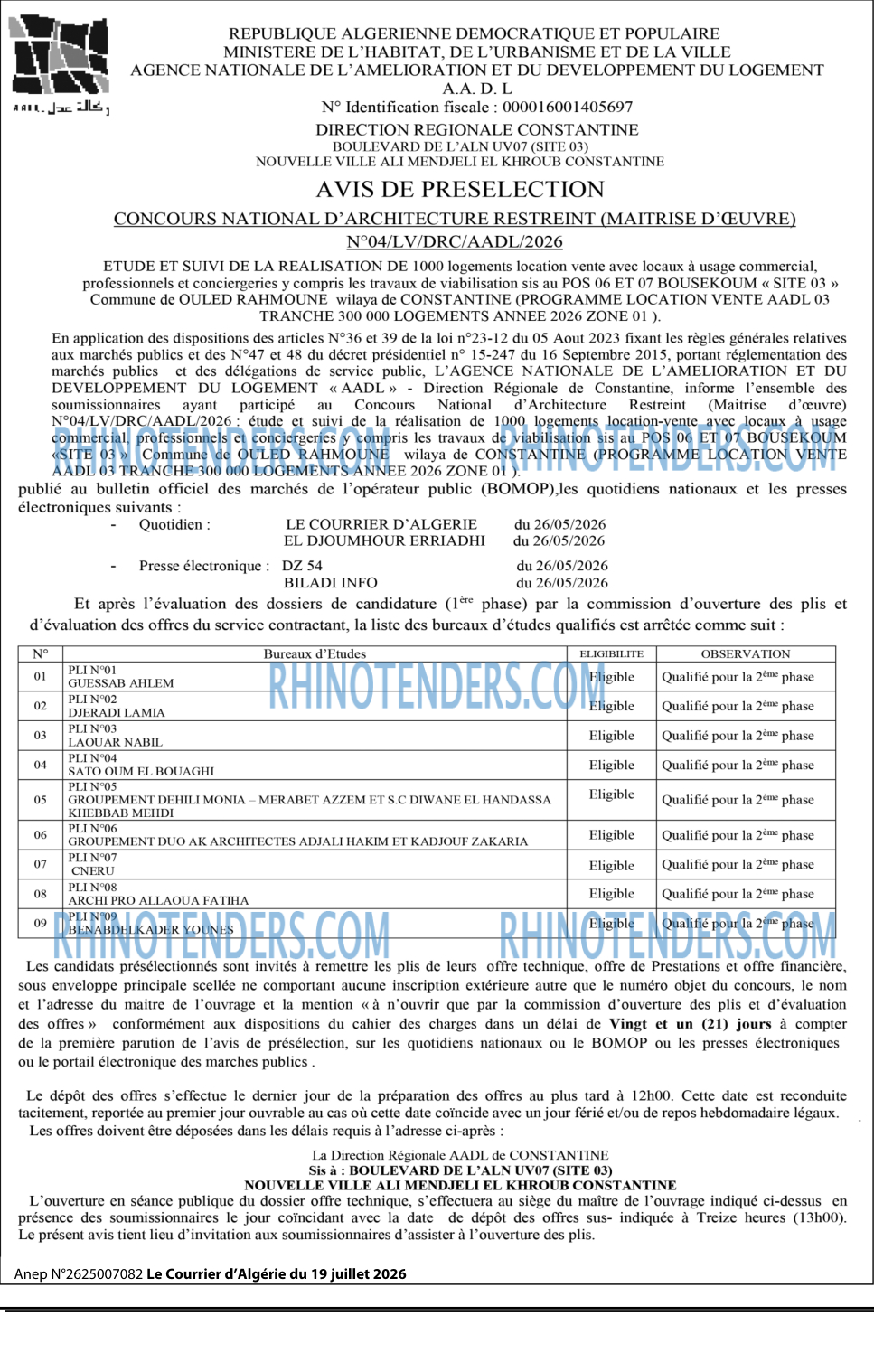 Le Courrier d'Algerie