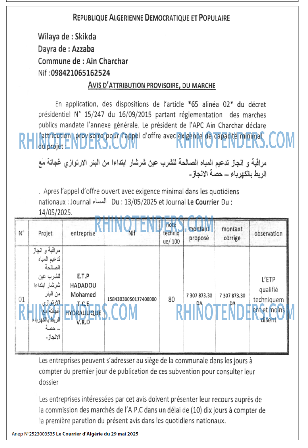Le Courrier d'Algerie