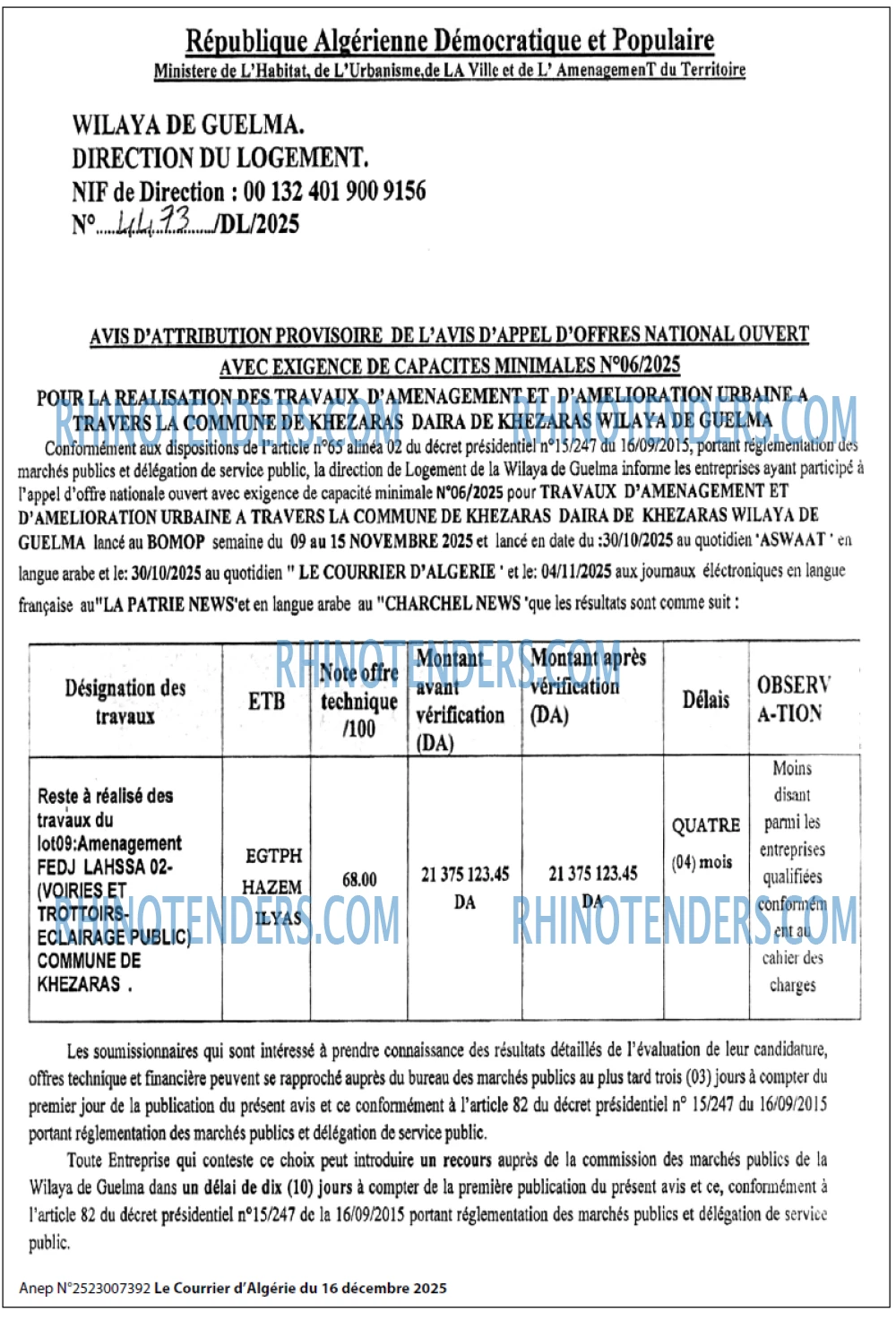 Le Courrier d'Algerie