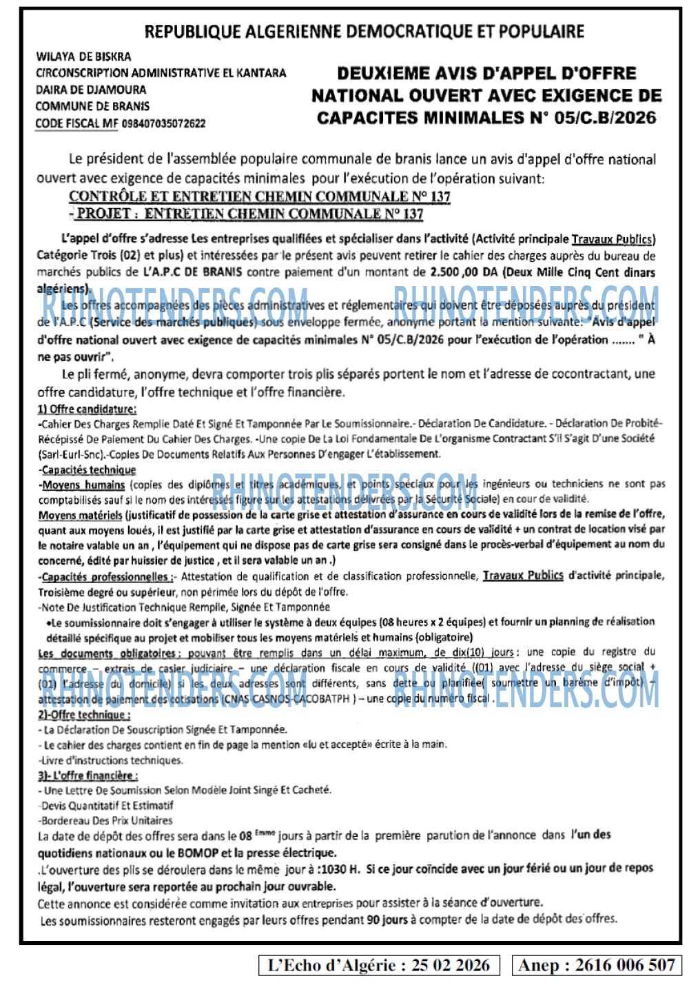 L'ECHO D'ALGERIE