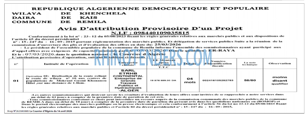 Le Courrier d'Algerie