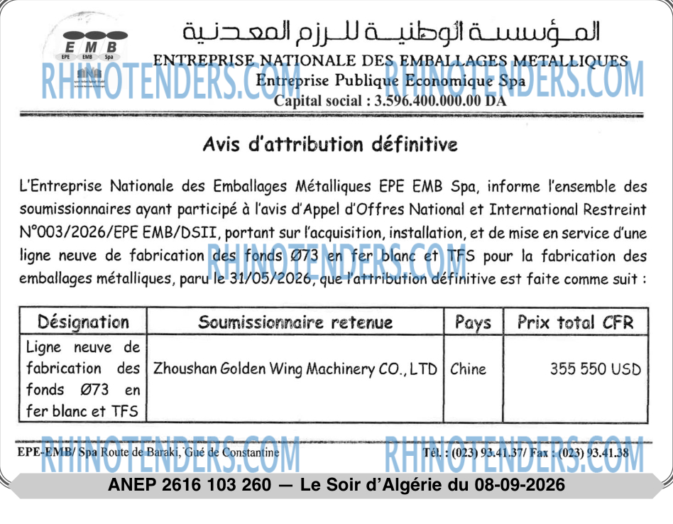 LE SOIR D'ALGERIE