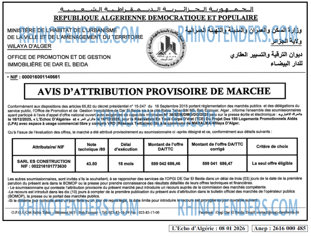 L'ECHO D'ALGERIE