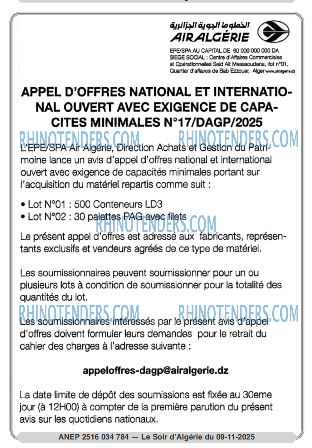 LE SOIR D'ALGERIE