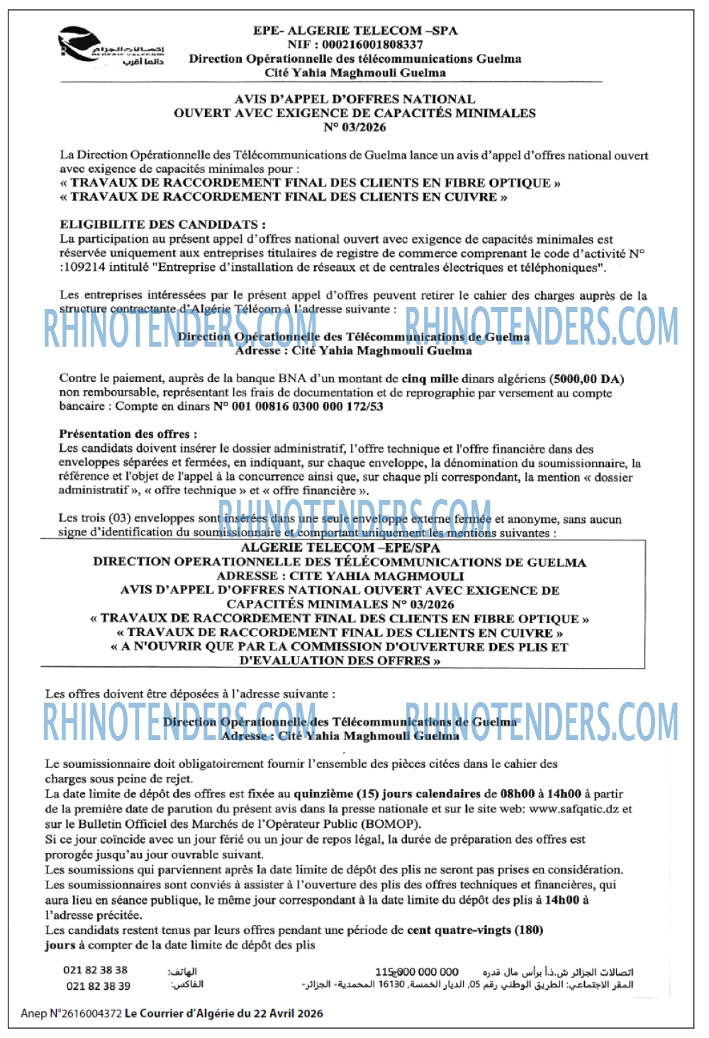 Le Courrier d'Algerie