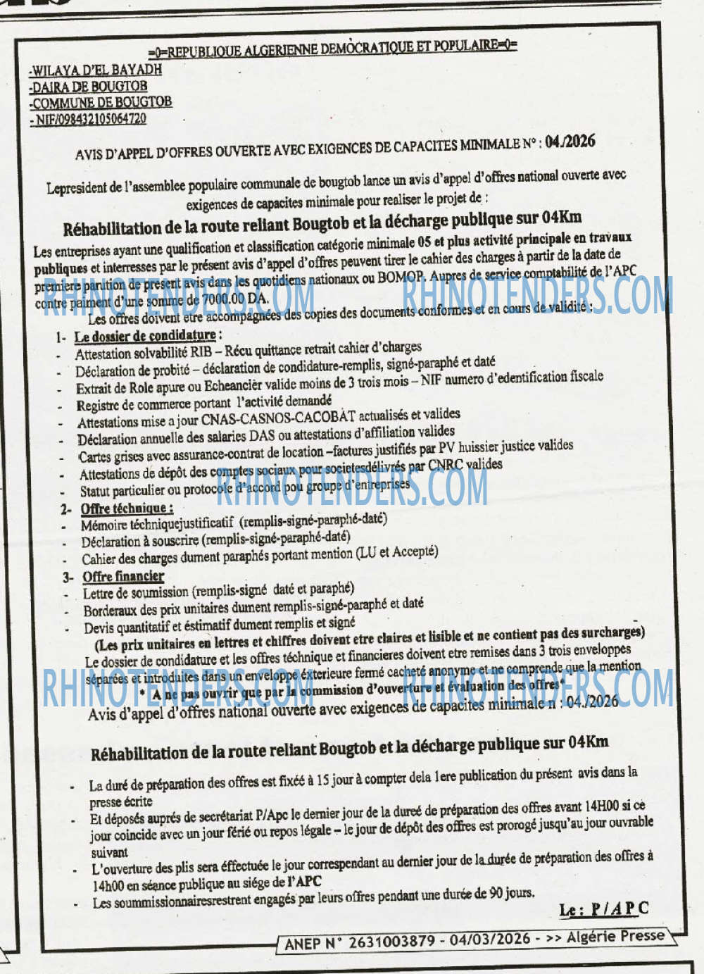 ALGERIE PRESSE