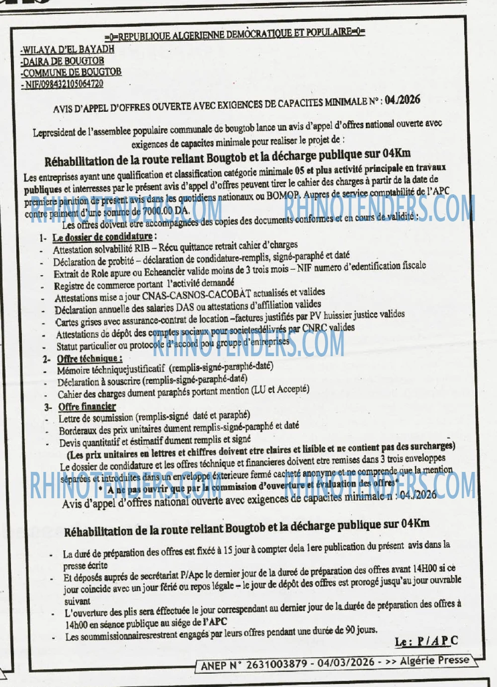 ALGERIE PRESSE
