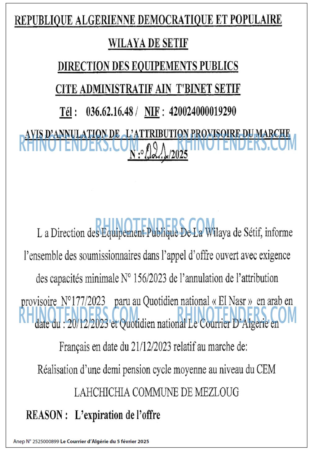 Le Courrier d'Algerie