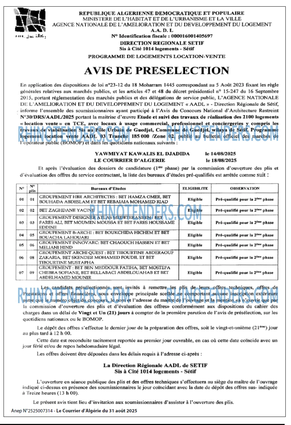 Le Courrier d'Algerie