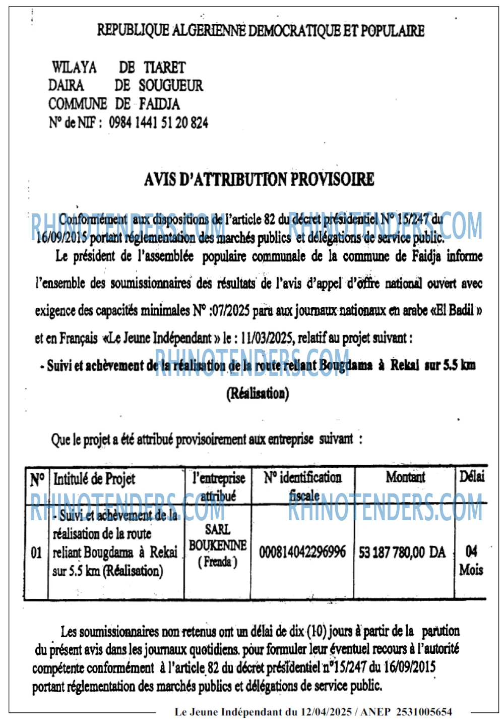 Le jeune indépendant
