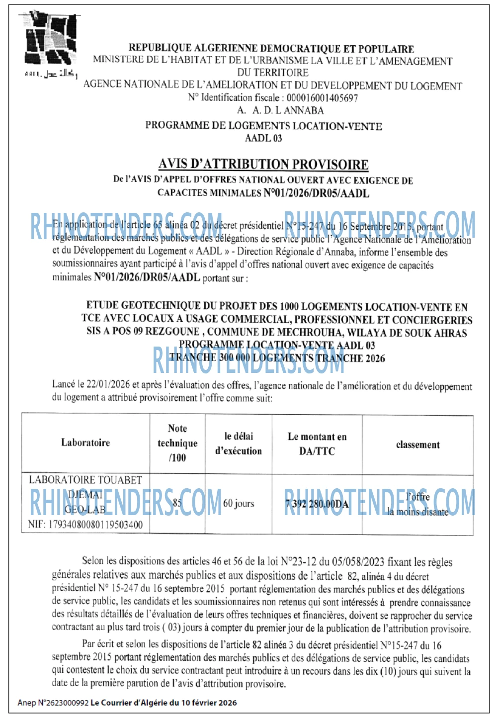 Le Courrier d'Algerie