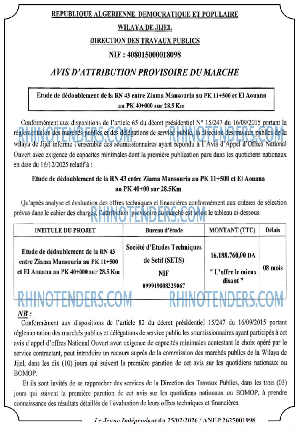 Le jeune indépendant