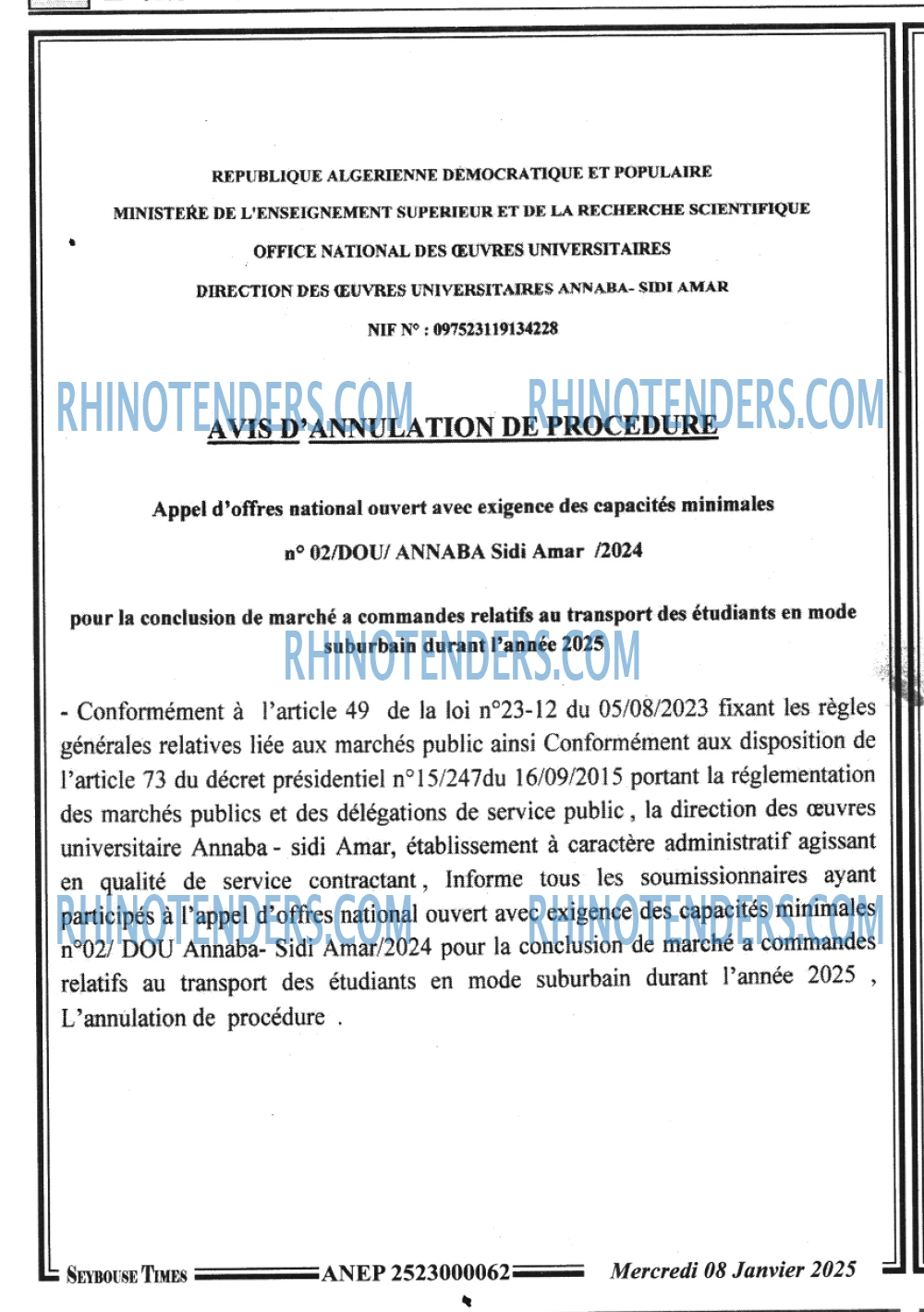 SEYBOUSSE TIMES