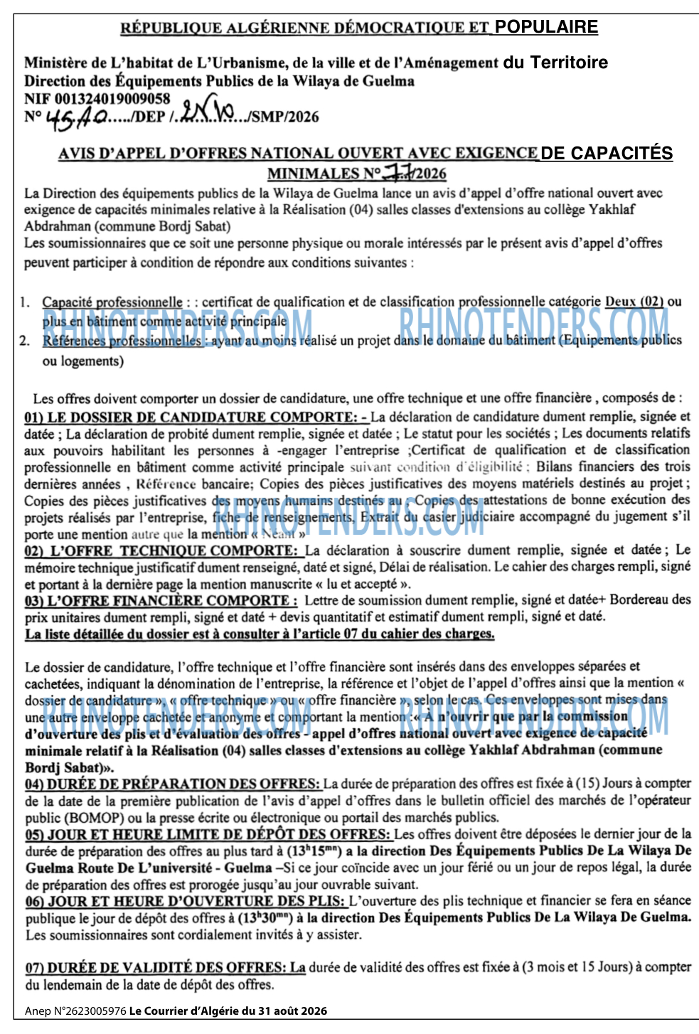 Le Courrier d'Algerie