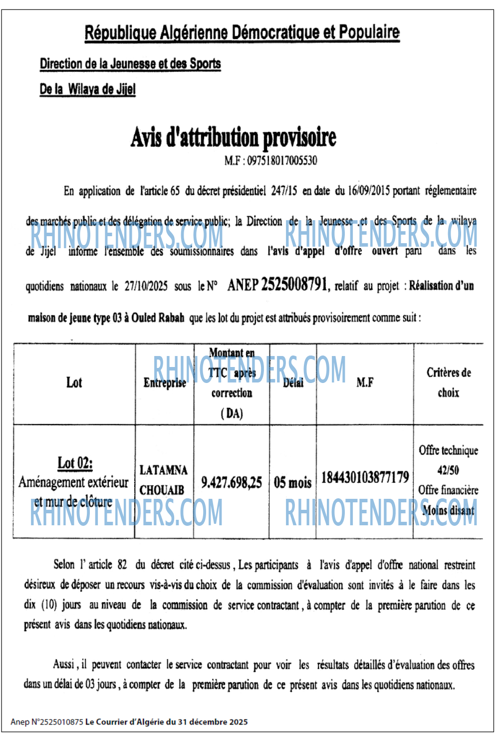 Le Courrier d'Algerie