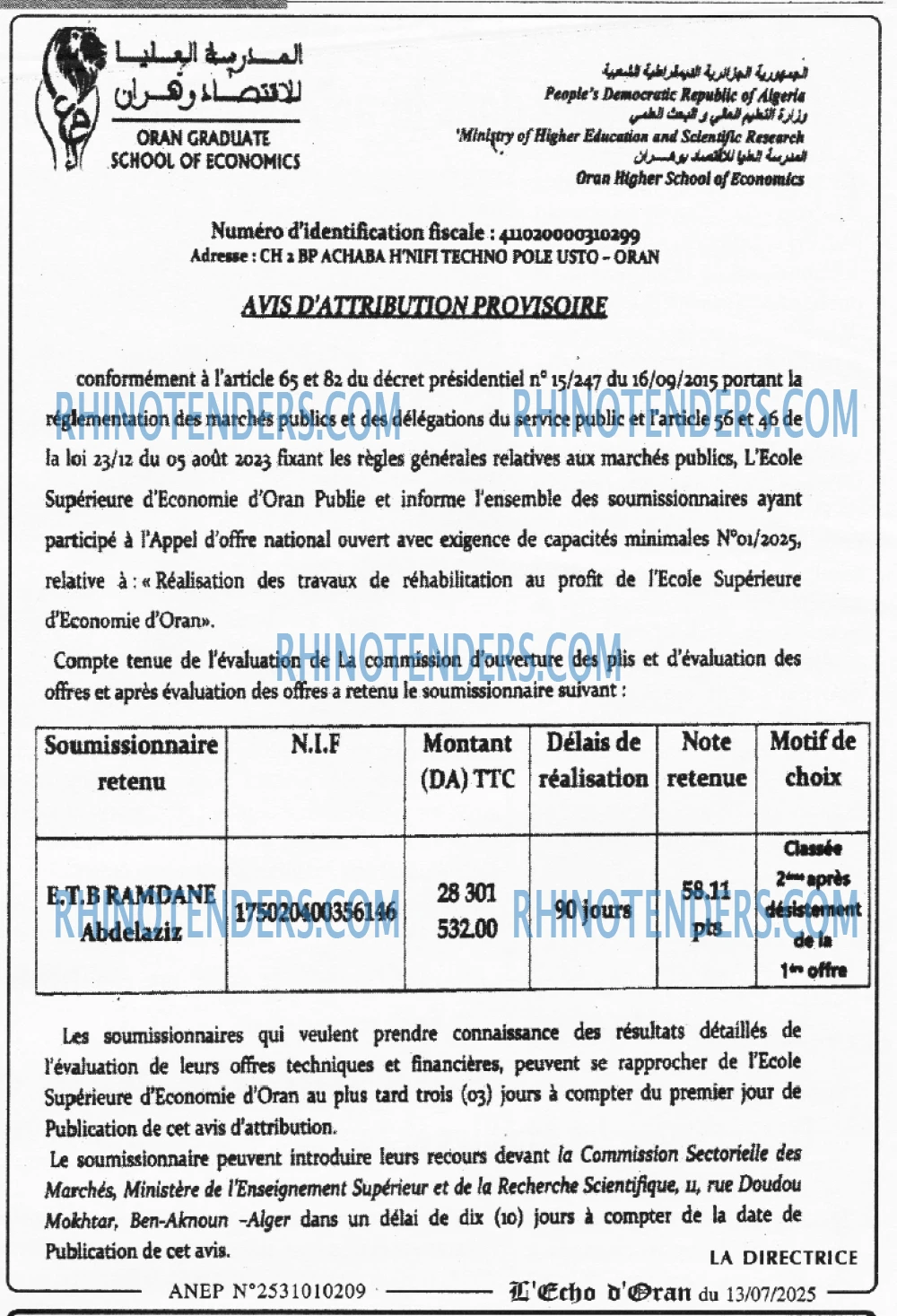 L'ECHO D'ORAN
