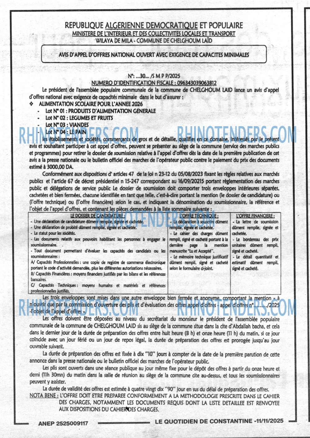 LE QUOTIDIEN DE CONSTANTINE
