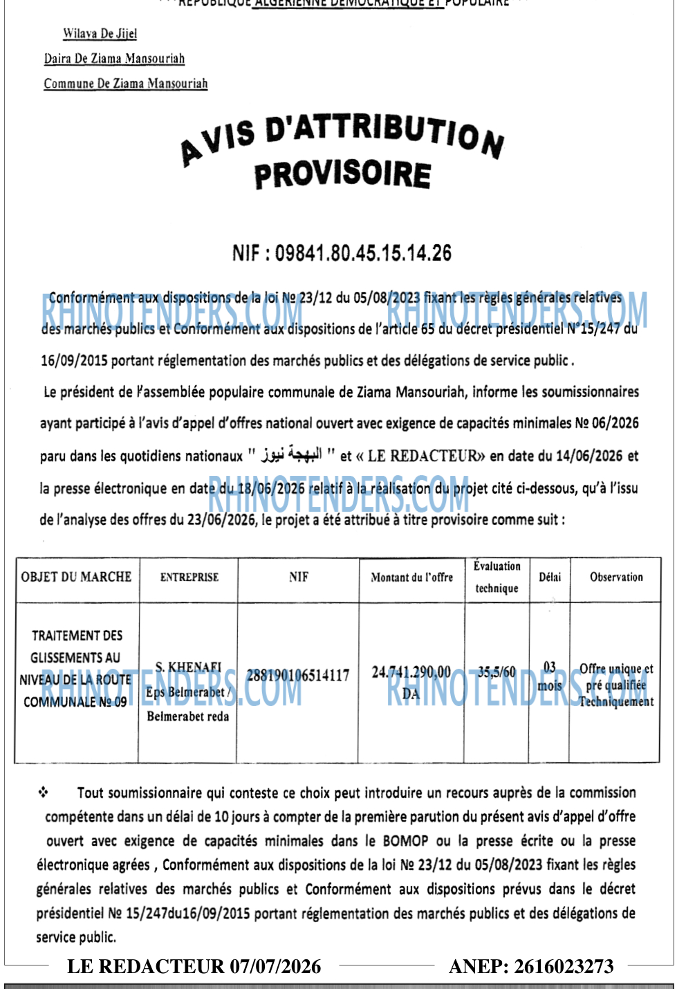 LE REDACTEUR