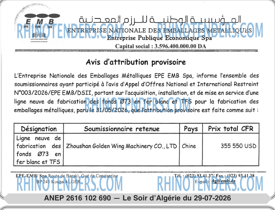LE SOIR D'ALGERIE