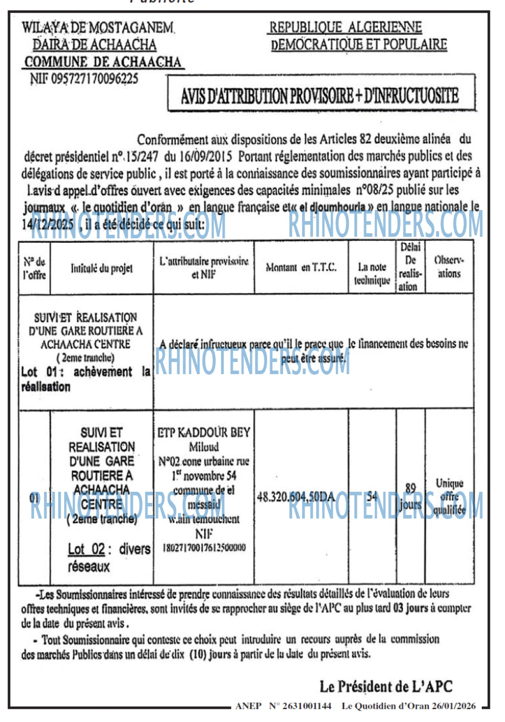 Le Quotidien d'Oran