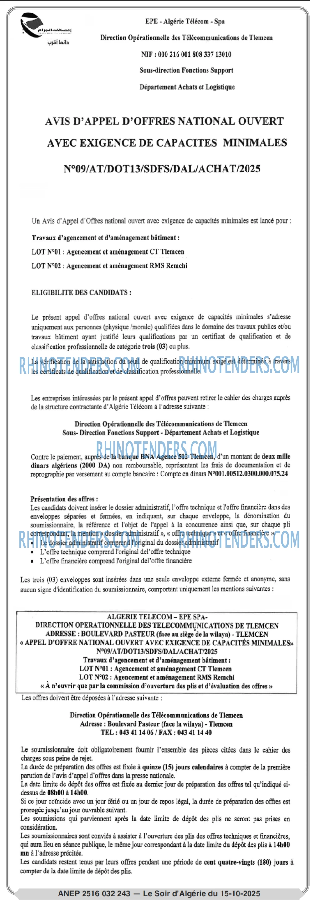 LE SOIR D'ALGERIE