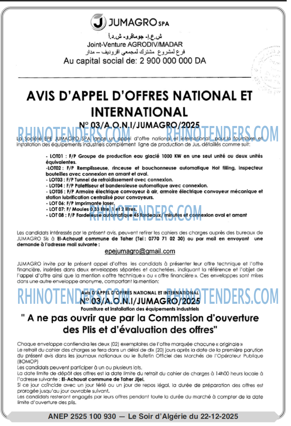 LE SOIR D'ALGERIE
