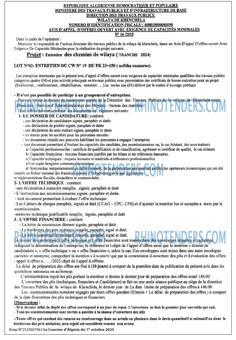 Le Courrier d'Algerie