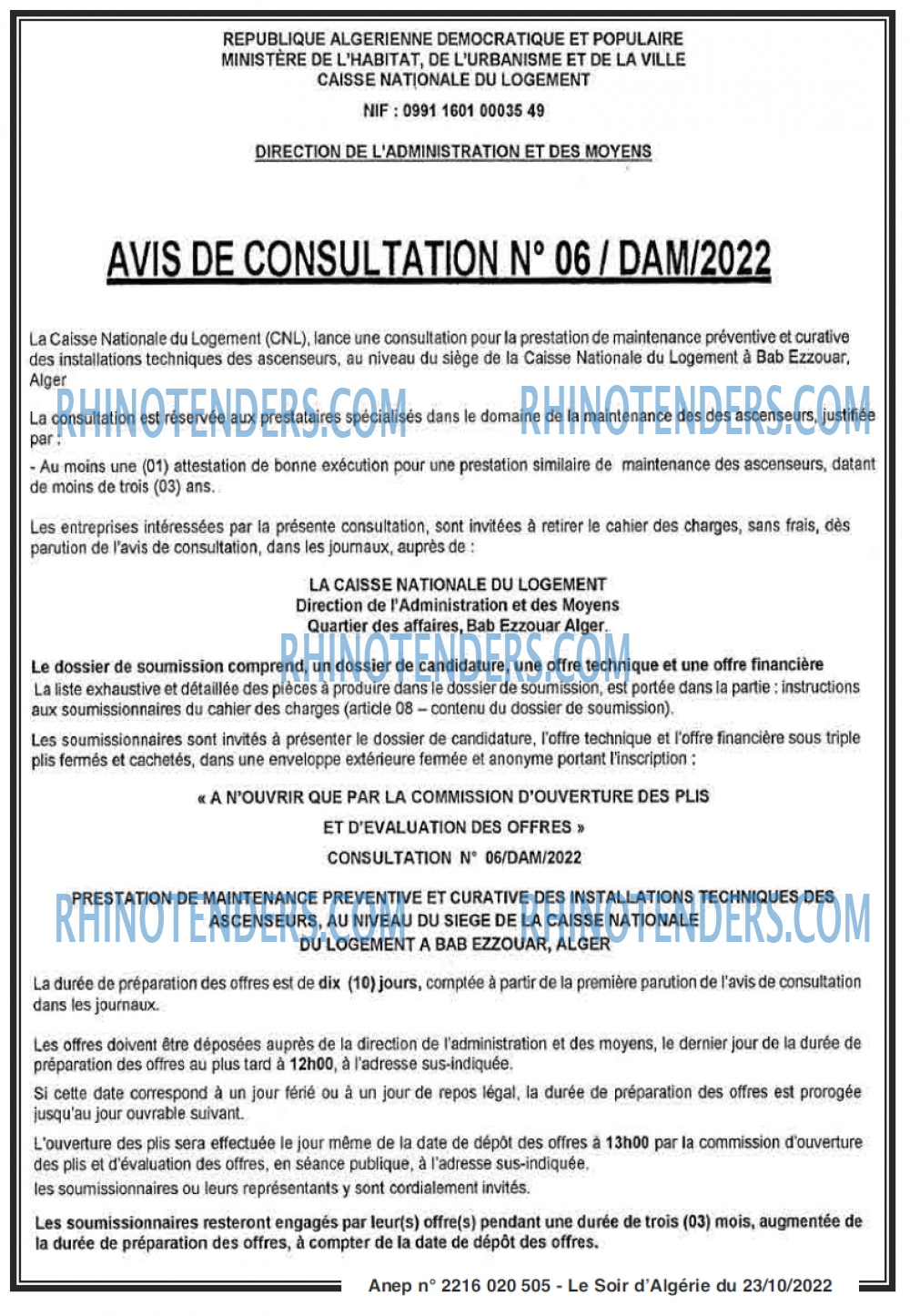 LE SOIR D'ALGERIE