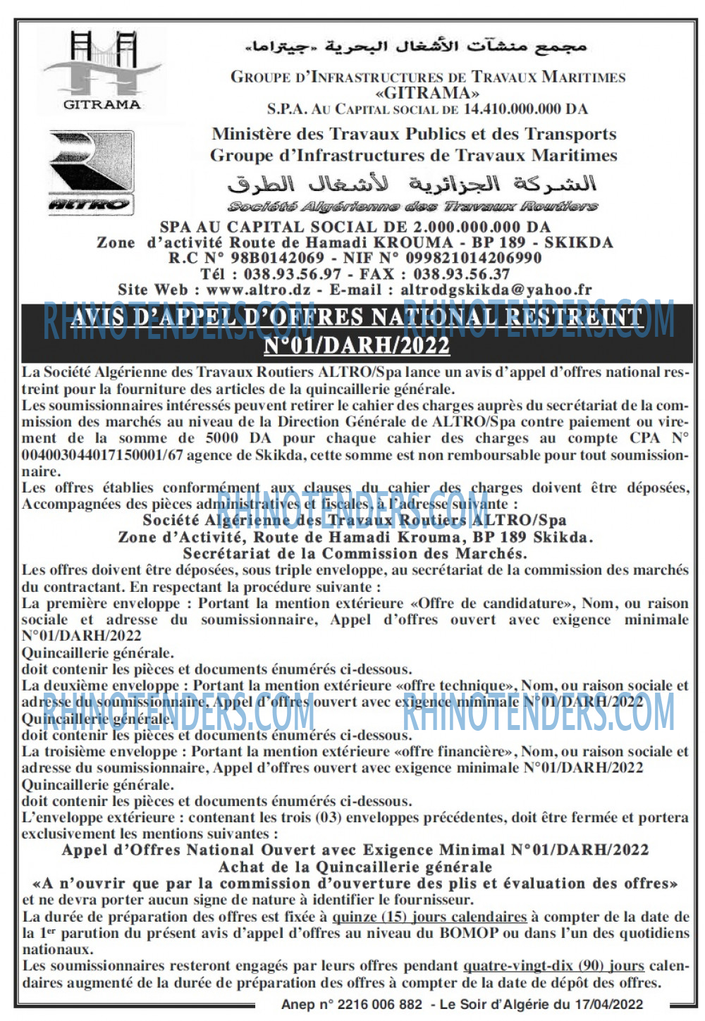 LE SOIR D'ALGERIE