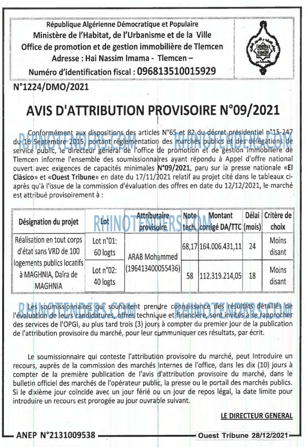ouest TRIBUNE