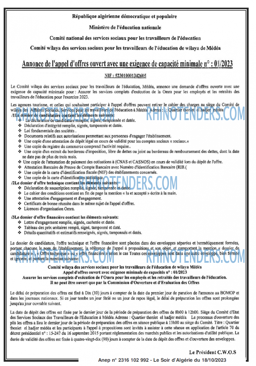 LE SOIR D'ALGERIE