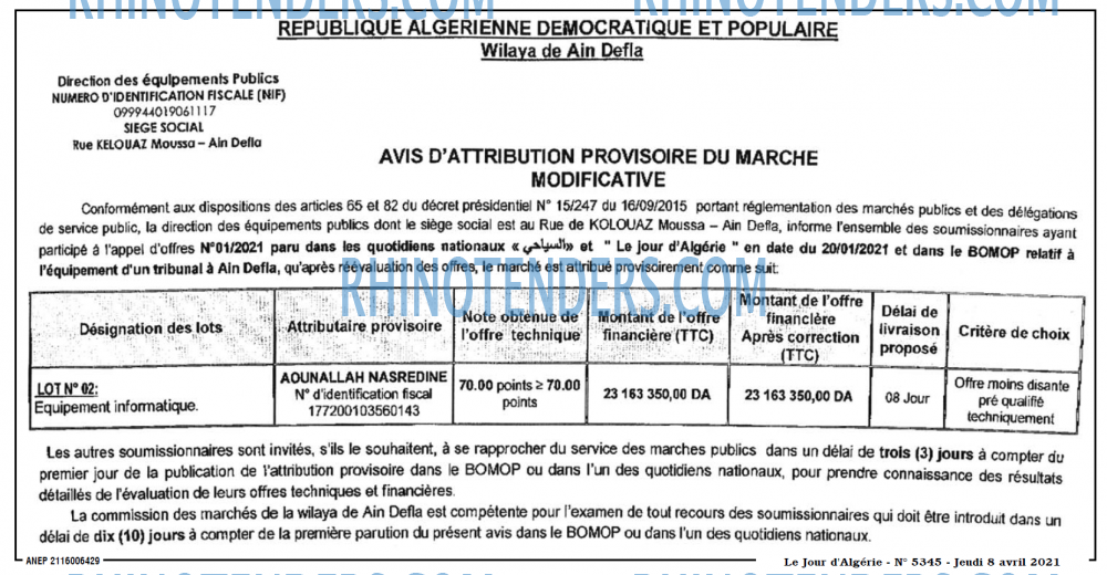 Le Jour d'Algérie