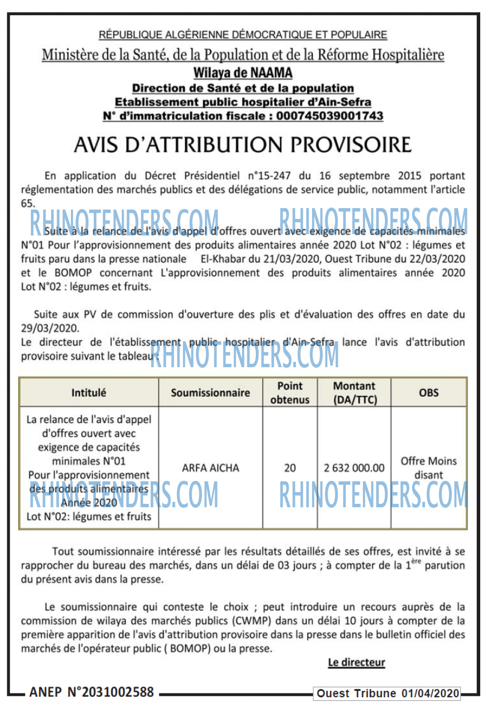 ouest TRIBUNE