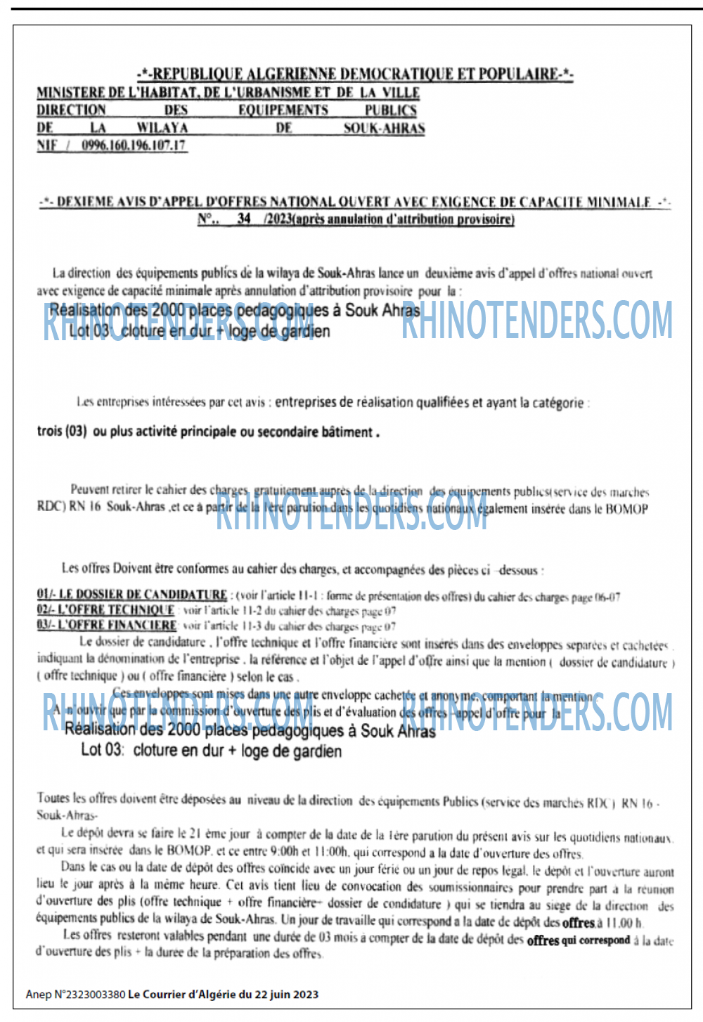 Le Courrier d'Algerie