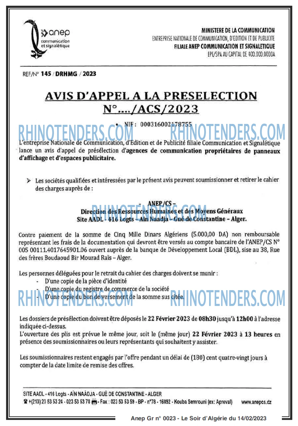 LE SOIR D'ALGERIE