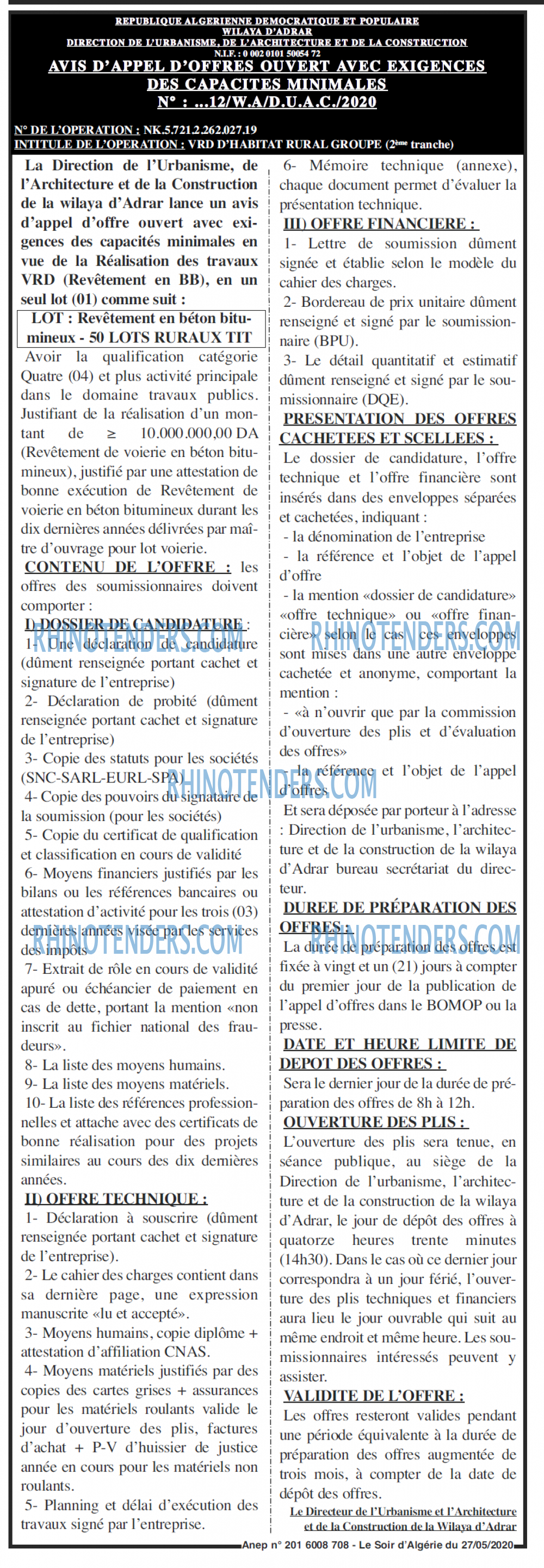 LE SOIR D'ALGERIE